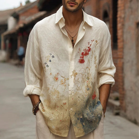 Origami Clothing's Wildflower Japanese Style Linen Casual Shirt