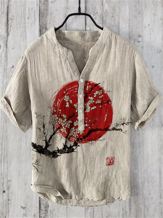 Origami Clothing's Red Sun Sakura Japanese Art Designer Shirt