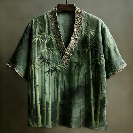 Origami Clothing's Emerald Bamboo Forest Japanese Designer Shirt