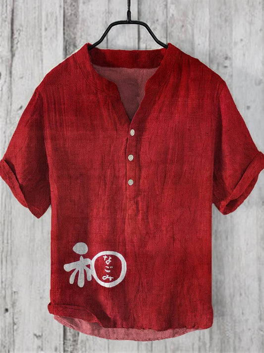 Origami Clothing's Indigo Zen Minimalist Japanese Style Linen Shirt