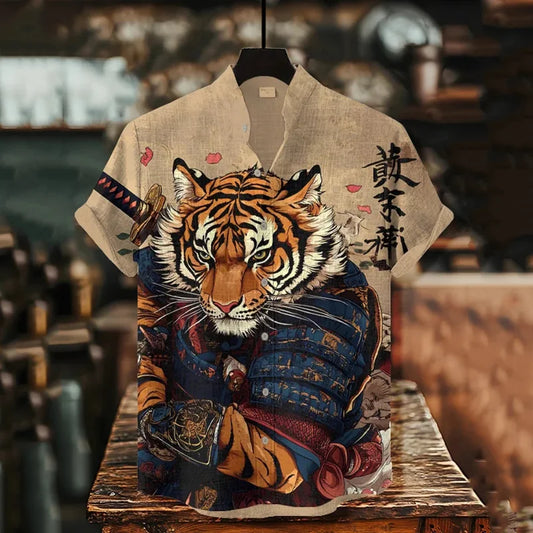 Origami Clothing's Samurai Tiger Warrior Graphic Designer Shirt