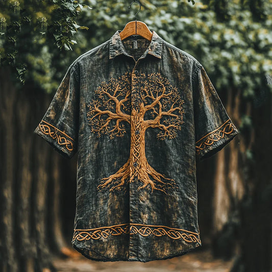 Origami Clothing's Ancient Tree of Life Embroidered Designer Shirt